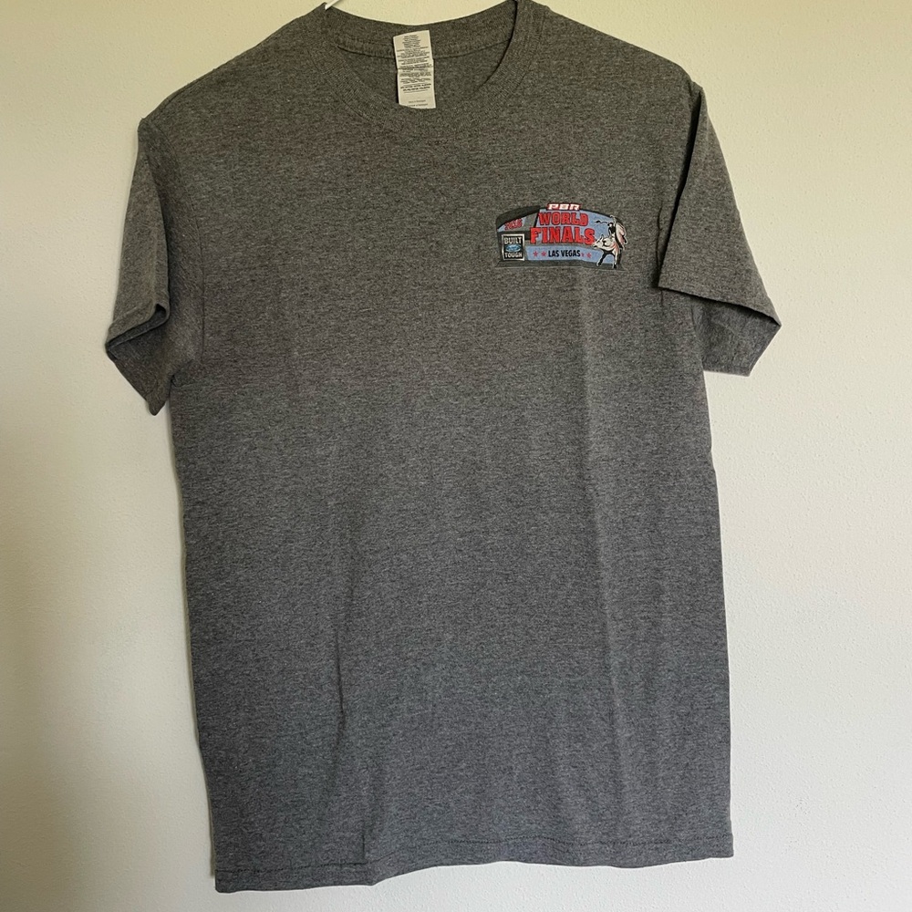 PBR World Finals Gray Short Sleeve Tee with Graphic on front and back